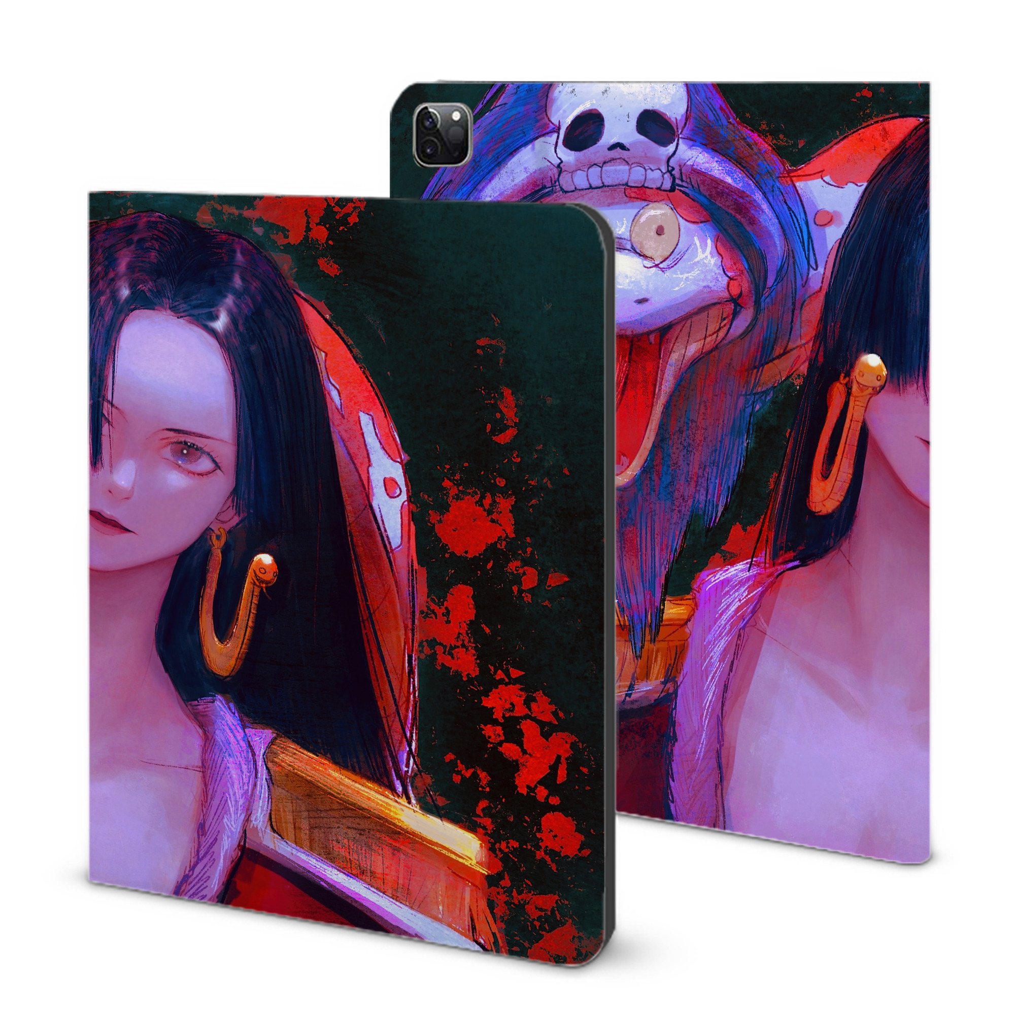（画像用） ワンピース ONE PIECE IPad ケース ブック型 PUレザー TPU 耐衝撃 軽量 薄型 ペン収納なし 全面保護 IPad 各モデル対応